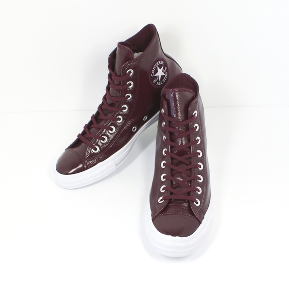 Converse | Shoes | Converse Chuck Taylor Patent Leather Sangria New ...